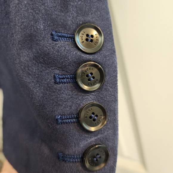 Gucci Navy Suede Jacket/Blazer - Picture 2 of 5